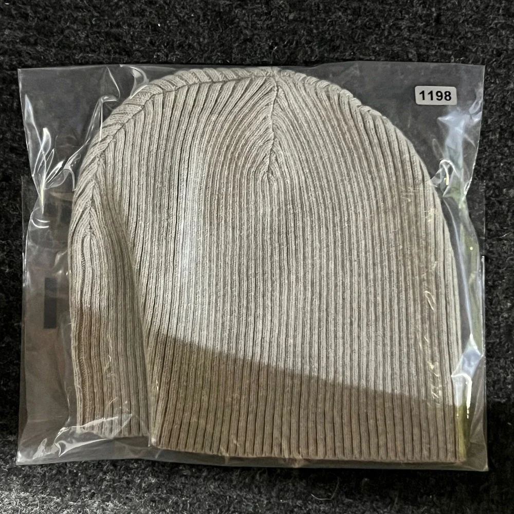 Vintage Polo Ralph Lauren Beanie Mens OS Gray RL‎ Flag Patch Ribbed Knit